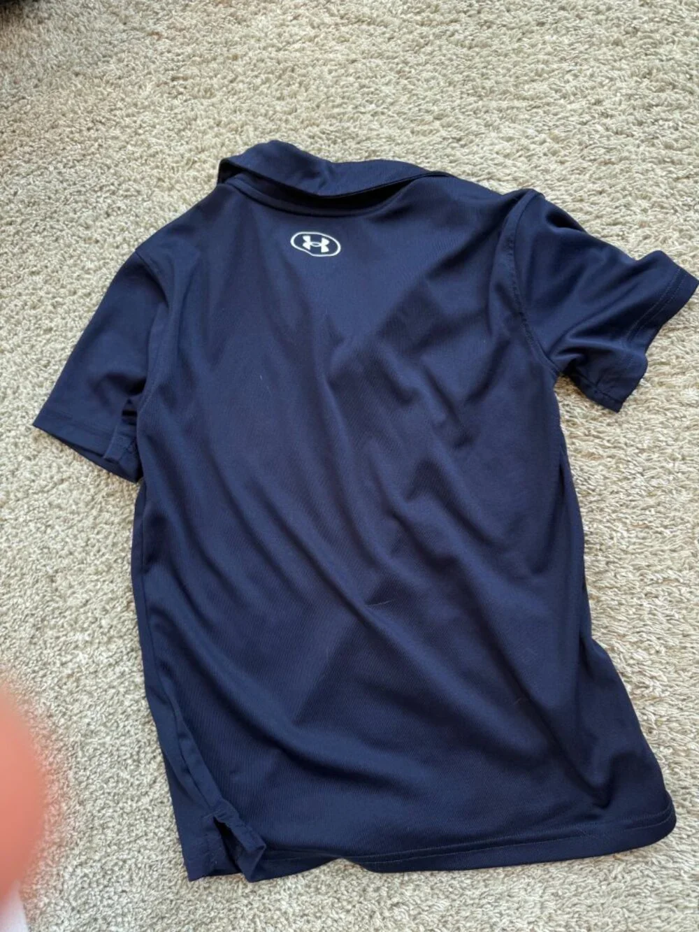 Youth Under Armour Button Collar Navy Shirt - 7